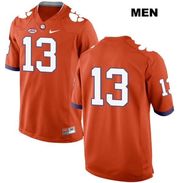 Men's Clemson Tigers #13 K.J. Henry Stitched Orange Authentic Style 2 Nike No Name NCAA College Football Jersey GCD3646WR